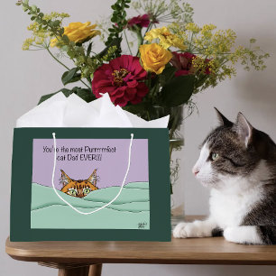 Bester Cat Vater je! Vatertag Große Geschenktüte