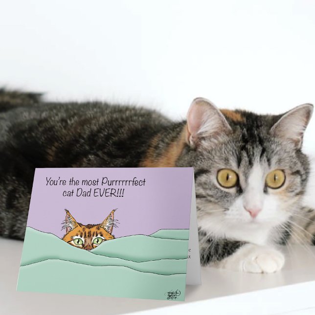 Bester Cat Vater je! Vatertag Karte (Von Creator hochgeladen)