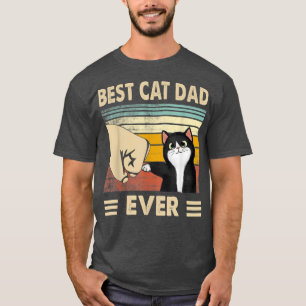 Bester Cat Vater je Vintag Men Bump Fit Cat Liebha T-Shirt