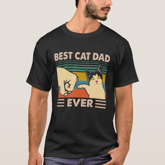 Bester Cat-Vater je Vintag T-Shirt (Vorderseite)