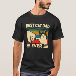 Bester Cat-Vater je Vintagen Männer Bump Fit Fath  T-Shirt