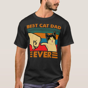 Bester Cat Vater je Vintagen Männer Bump Fit Vater T-Shirt