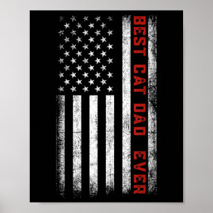 Bester Cat Vater jemals American Flag Cat Vater Fa Poster