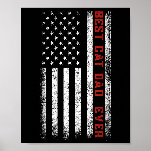 Bester Cat Vater jemals American Flag Cat Vater Fa Poster (Vorne)