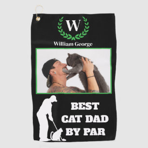 Bester Cat-Vater par mit benutzerdefiniertem Foto Golfhandtuch