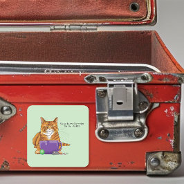 Bester Cat Vater Vatertag Quadratischer Aufkleber