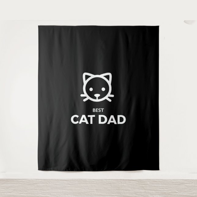 Bester Cat Vater Wandteppich (Vorderseite)