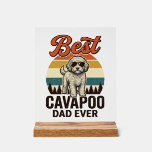 Bester Cavapoo-Vater aller Zeiten Vintage-Hund-Shi Acrylschild