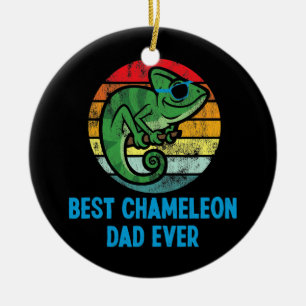 Bester Chameleon-Vater je Retro Vintager Sonnenunt Keramik Ornament
