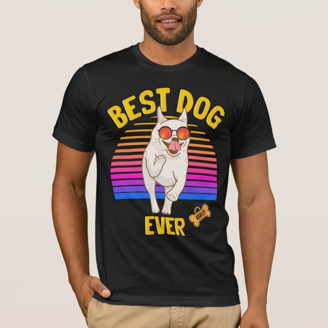Bester Chihuahua Hund je Retro T-Shirt (Vorderseite)