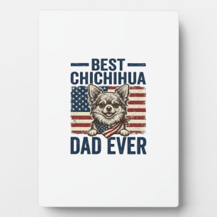 Bester Chihuahua-Vater Aller Patrioten Hund-Shirt- Fotoplatte