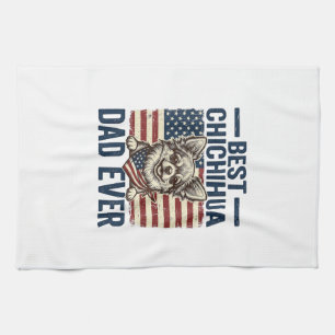 Bester Chihuahua-Vater Aller Patrioten Hund-Shirt- Geschirrtuch