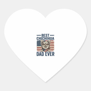 Bester Chihuahua-Vater Aller Patrioten Hund-Shirt- Herz-Aufkleber