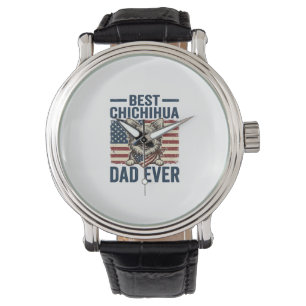 Bester Chihuahua-Vater aller Zeiten Patriotisches  Armbanduhr