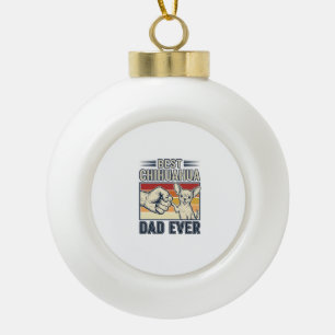 Bester Chihuahua-Vater Aller Zeiten Vintage-Hund-S Keramik Kugel-Ornament