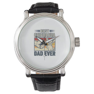 Bester Chihuahua-Vater Aller Zeiten Vintage-Hunde- Armbanduhr