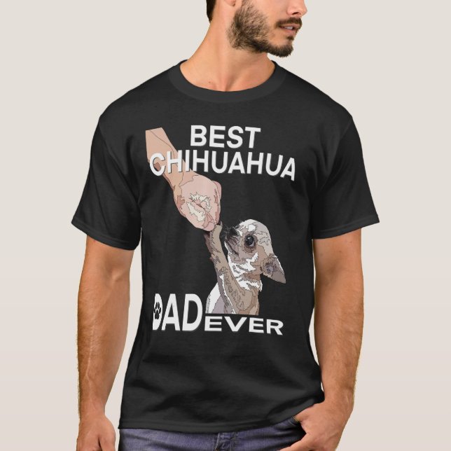 Bester Chihuahua-Vater je Chihuahua Daddy für Männ T-Shirt (Vorderseite)