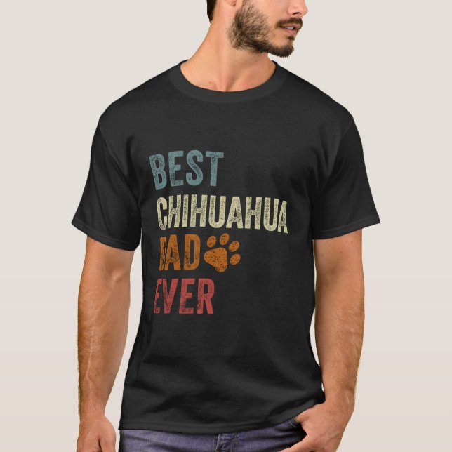 Bester Chihuahua-Vater je Chihuahua Papa Papa Fath T-Shirt (Vorderseite)