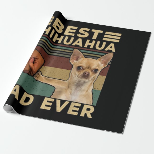 Bester Chihuahua-Vater je Geschenkpapier (Ungerollt)