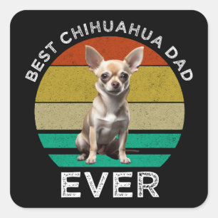 Bester Chihuahua-Vater je Quadratischer Aufkleber