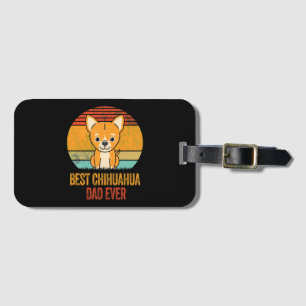 Bester Chihuahua-Vater je Vintag in Bedrängnis Gepäckanhänger