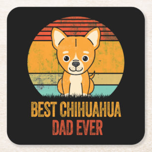 Bester Chihuahua-Vater je Vintag in Bedrängnis Rechteckiger Pappuntersetzer