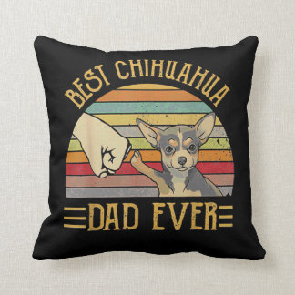 Bester Chihuahua-Vater überhaupt Retro Vintage Kissen