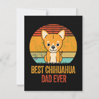 Bester Chihuahua-Vater überhaupt Vintage abgenutzt Mitteilungskarte