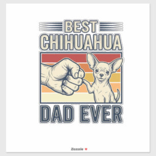 Bester Chihuahua-Vater überhaupt Vintage-Hunde-Shi Aufkleber