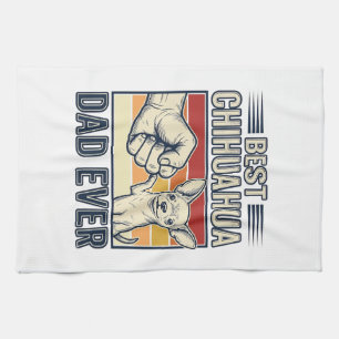 Bester Chihuahua-Vater überhaupt Vintage-Hunde-Shi Geschirrtuch