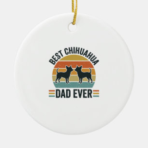 Bester Chihuahua-Vater überhaupt Vintage-Hundelieb Keramik Ornament