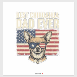 Bester Chihuahua-Vater überhaupt, vintage-patrioti Aufkleber
