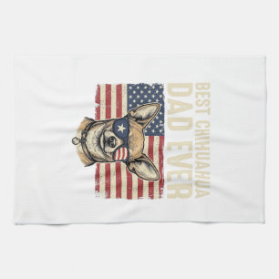Bester Chihuahua-Vater überhaupt, vintage-patrioti Geschirrtuch