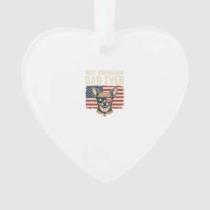 Bester Chihuahua-Vater überhaupt Vintage-patriotis Ornament