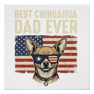 Bester Chihuahua-Vater überhaupt Vintage-patriotis Poster