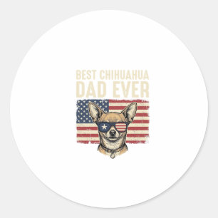 Bester Chihuahua-Vater überhaupt Vintage-patriotis Runder Aufkleber