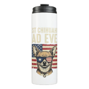 Bester Chihuahua-Vater überhaupt Vintage-patriotis Thermosbecher