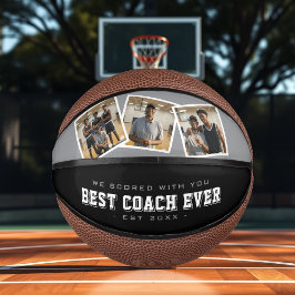 Bester Coach Aller Zeiten 3 Foto-Collage Grau & Sc Mini Basketball