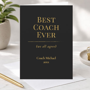 Bester Coach Aller Zeiten Elegantes Schwarz Gold Dankeskarte