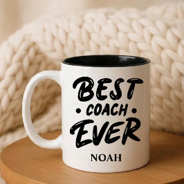 Bester Coach je - Individuelle Name-Geschenk Zweifarbige Tasse