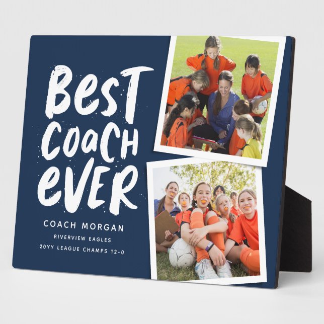 Bester Coach je Marine zwei Foto Team Danke Fotoplatte (Seite)