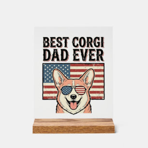 Bester Corgi-Vater Aller Patrioten Vintage Hund-Sh Acrylschild