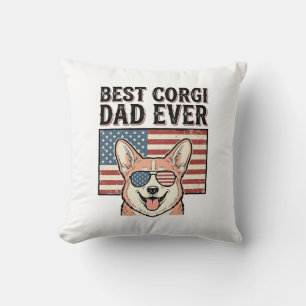 Bester Corgi-Vater Aller Patrioten Vintage Hund Sh Kissen
