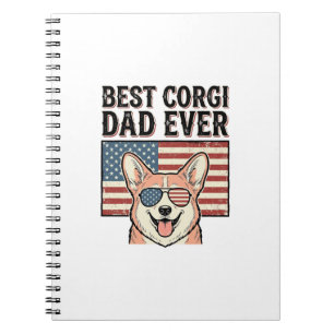 Bester Corgi-Vater Aller Zeiten Patriotisches Vint Notizblock