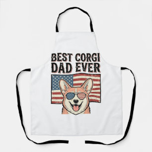 Bester Corgi-Vater Aller Zeiten Patriotisches Vint Schürze