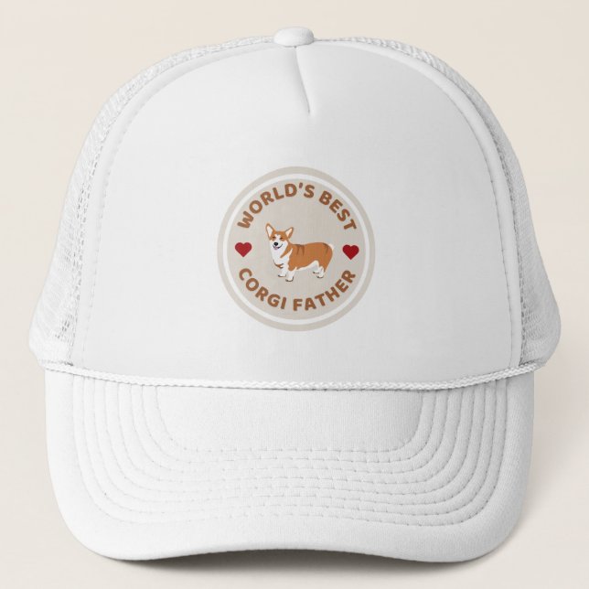 Bester Corgi-Vater-Hut der Welt - Geschenk für den Truckerkappe (Vorderseite)