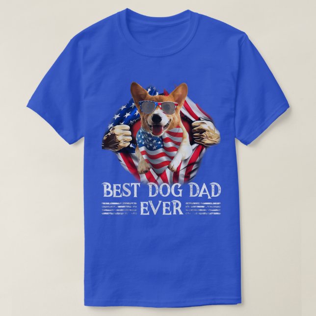 Bester Corgi Vater je amerikanische Flagge 4. Juli T-Shirt (Design vorne)