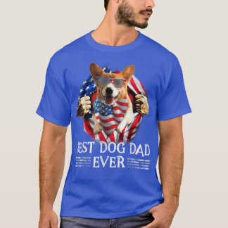 Bester Corgi Vater je amerikanische Flagge 4. Juli T-Shirt