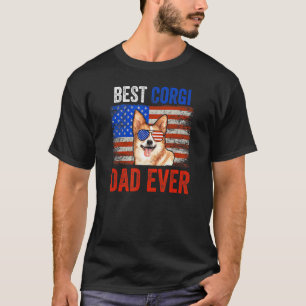 Bester Corgi Vater je Tag der amerikanischen Flagg T-Shirt