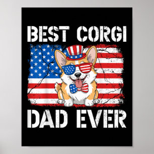 Bester Corgi Vater je US-Flagge Patriotischer Hund Poster